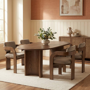 Meridian Furniture Cedra Art Deco Sculpted Velvet Dining Chair with Solid Walnut Frame for Elegant Rooms Taupe Style B 33051Taupe-C