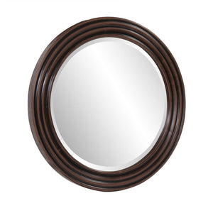 Howard Elliott Fredrick Mirror - Handcrafted Mahogany Finish With Deep Ribbed Texture, Perfect For Classic Home Decor Brown Wood 33051-howard-elliott