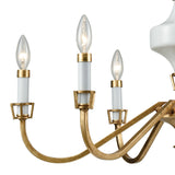 Ceramique 30'' Wide 6-Light Chandelier - Antique Gold Leaf 33053/6 Elk Lighting