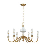 Ceramique 30'' Wide 6-Light Chandelier - Antique Gold Leaf 33053/6 Elk Lighting