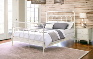 English Elm White Spindle Bed with Box Spring Support, Metal Full Size Frame, Classic Elegant Headboard Accent B062P215388