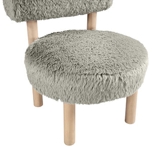 Meridian Furniture Ambre Plush Vegan Shearling Accent Chair with Solid Wood Legs for Modern Living Spaces Taupe Style A 33064Taupe