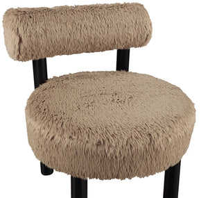 Meridian Furniture Ambre Plush Vegan Shearling Accent Chair with Solid Wood Legs for Modern Living Spaces Tan Style B 33065Tan