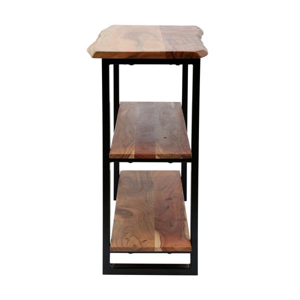 English Elm Christopher Knight Home® - MEDIA Console Table Natural Acacia & Iron Frame, Handcrafted Modern Industrial Etagere for TV Storage 69053.00