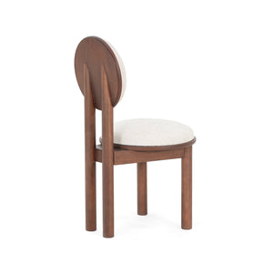 English Elm Christopher Knight Home® - Polyester Modern Fabric Dining Chair Set of 2 with Solid Wood Frame, Armless 3-Leg Design for Comfort Beige,Walnut N771P243027T