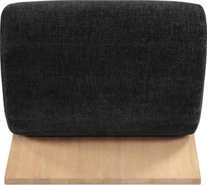 Meridian Furniture Akira Art Deco Sculptural Accent Chair with Plush Upholstery and Wood Base for Living Room Black Style 1 33071Black-C