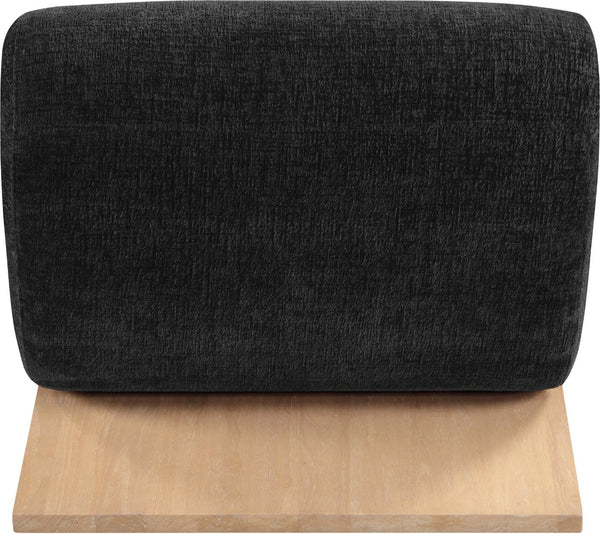 Meridian Furniture Akira Art Deco Sculptural Accent Chair with Plush Upholstery and Wood Base for Living Room Black Style 1 33071Black-C