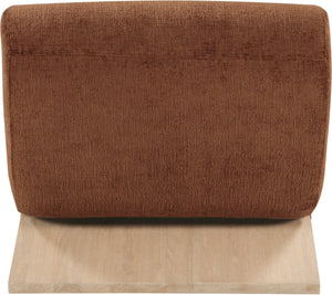 Meridian Furniture Akira Art Deco Sculptural Accent Chair with Plush Upholstery and Wood Base for Living Room Cognac Style 1 33071Cognac-C