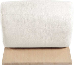 Meridian Furniture Akira Art Deco Sculptural Accent Chair with Plush Upholstery and Wood Base for Living Room Cream Style 1 33071Cream-C