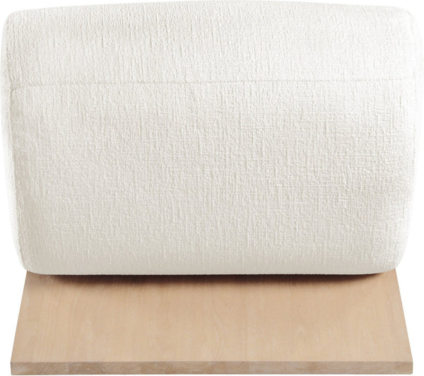 Meridian Furniture Akira Art Deco Sculptural Accent Chair with Plush Upholstery and Wood Base for Living Room Cream Style 1 33071Cream-C