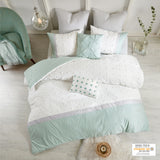 Myla Shabby Chic 7 Piece Cotton Jacquard Duvet Cover Set