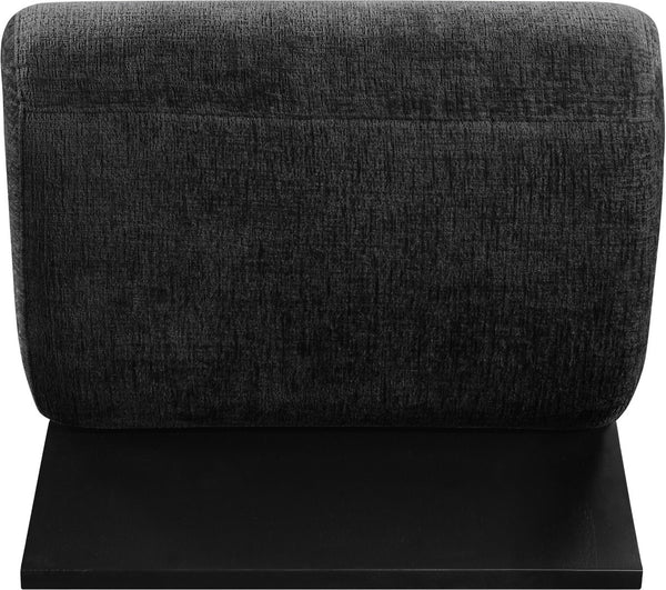 Meridian Furniture Akira Art Deco Sculptural Accent Chair with Plush Upholstery and Wood Base for Living Room Black Style 2 33072Black-C