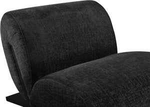 Meridian Furniture Akira Art Deco Sculptural Accent Chair with Plush Upholstery and Wood Base for Living Room Black Style 2 33072Black-C