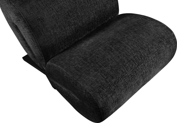 Meridian Furniture Akira Art Deco Sculptural Accent Chair with Plush Upholstery and Wood Base for Living Room Black Style 2 33072Black-C