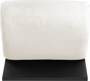 Meridian Furniture Akira Art Deco Sculptural Accent Chair with Plush Upholstery and Wood Base for Living Room Cream Style 2 33072Cream-C