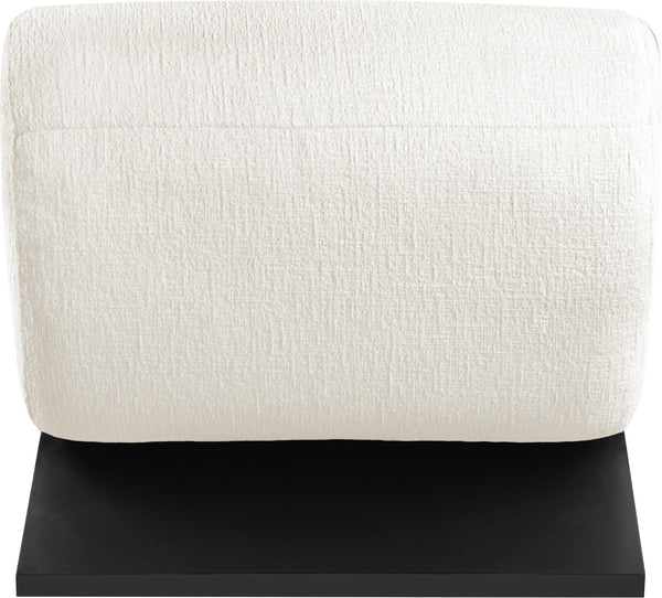 Meridian Furniture Akira Art Deco Sculptural Accent Chair with Plush Upholstery and Wood Base for Living Room Cream Style 2 33072Cream-C