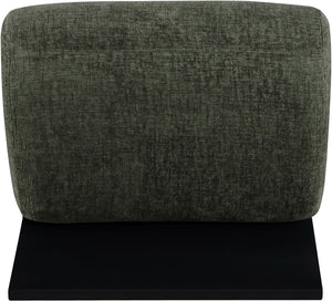 Meridian Furniture Akira Art Deco Sculptural Accent Chair with Plush Upholstery and Wood Base for Living Room Green Style 2 33072Green-C