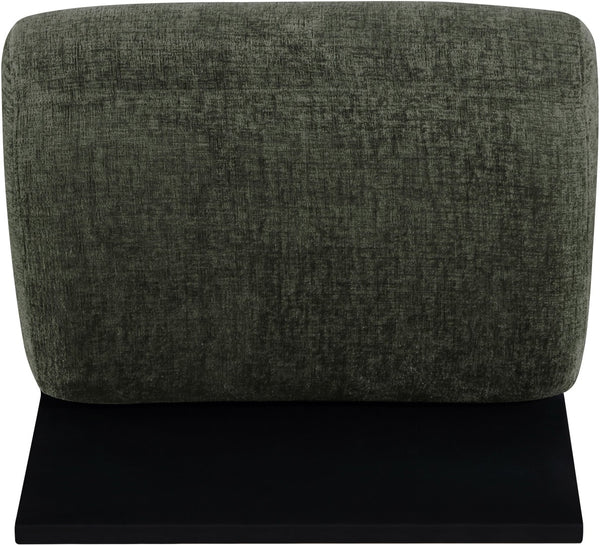 Meridian Furniture Akira Art Deco Sculptural Accent Chair with Plush Upholstery and Wood Base for Living Room Green Style 2 33072Green-C