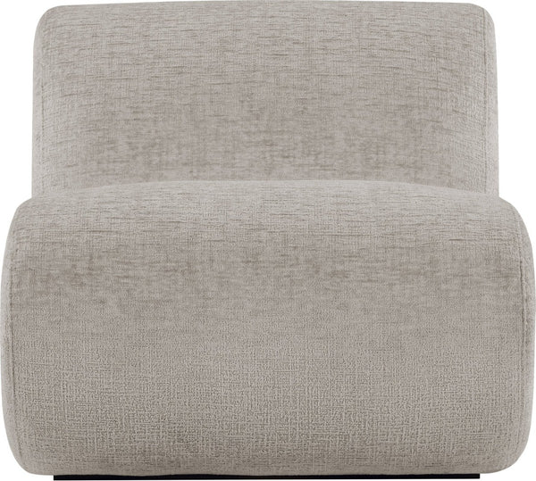 Meridian Furniture Akira Art Deco Sculptural Accent Chair with Plush Upholstery and Wood Base for Living Room Grey Style 2 33072Grey-C