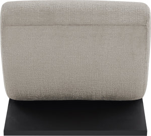 Meridian Furniture Akira Art Deco Sculptural Accent Chair with Plush Upholstery and Wood Base for Living Room Grey Style 2 33072Grey-C
