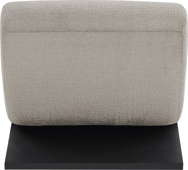 Meridian Furniture Akira Art Deco Sculptural Accent Chair with Plush Upholstery and Wood Base for Living Room Grey Style 2 33072Grey-C