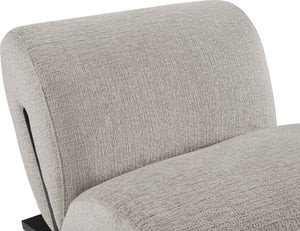 Meridian Furniture Akira Art Deco Sculptural Accent Chair with Plush Upholstery and Wood Base for Living Room Grey Style 2 33072Grey-C