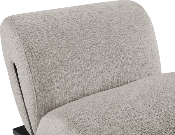 Meridian Furniture Akira Art Deco Sculptural Accent Chair with Plush Upholstery and Wood Base for Living Room Grey Style 2 33072Grey-C