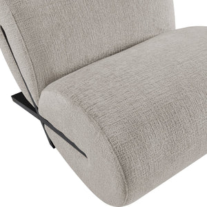 Meridian Furniture Akira Art Deco Sculptural Accent Chair with Plush Upholstery and Wood Base for Living Room Grey Style 2 33072Grey-C