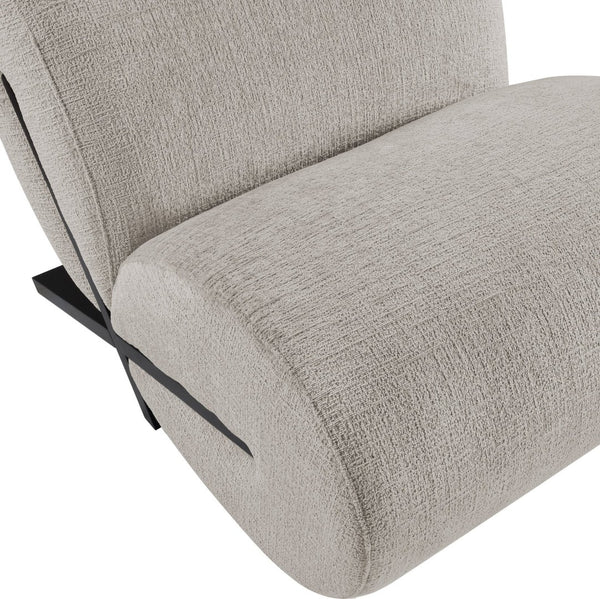 Meridian Furniture Akira Art Deco Sculptural Accent Chair with Plush Upholstery and Wood Base for Living Room Grey Style 2 33072Grey-C