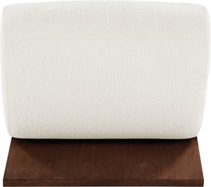 Meridian Furniture Akira Art Deco Sculptural Accent Chair with Plush Upholstery and Wood Base for Living Room Cream Style 3 33073Cream-C