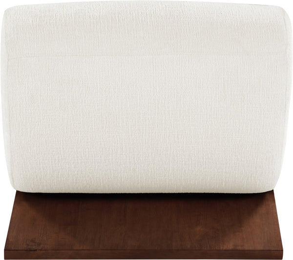 Meridian Furniture Akira Art Deco Sculptural Accent Chair with Plush Upholstery and Wood Base for Living Room Cream Style 3 33073Cream-C