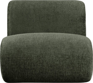 Meridian Furniture Akira Art Deco Sculptural Accent Chair with Plush Upholstery and Wood Base for Living Room Green Style 3 33073Green-C