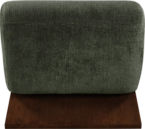 Meridian Furniture Akira Art Deco Sculptural Accent Chair with Plush Upholstery and Wood Base for Living Room Green Style 3 33073Green-C