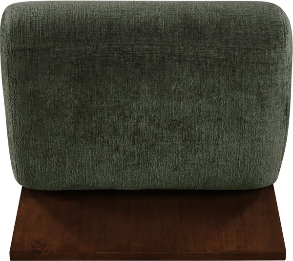 Meridian Furniture Akira Art Deco Sculptural Accent Chair with Plush Upholstery and Wood Base for Living Room Green Style 3 33073Green-C