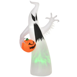 English Elm Homcom 5.9' Inflatable Halloween Ghost With Pumpkin – Led Lawn Decor For Parties & Outdoor Fun! W2225P229418