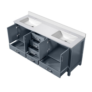English Elm Dark Grey Double Bath Vanity 72" W X 22" D With Cultured Marble Top & Soft-Close Storage Solutions B2731P259104