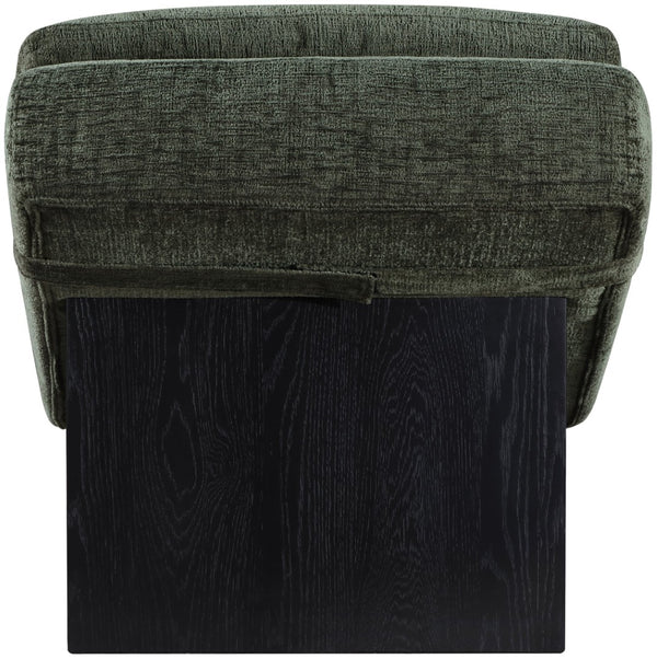 Meridian Furniture Marcella Art Deco Chaise Lounge with Sculptural Curves Plush Upholstery and Solid Wood Base Green 33086 33086Green