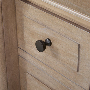 English Elm Small Breakfront Dresser with Mindi Veneer, Warm Neutral Finish, 7 Drawers, Tapered Legs, Elegant Storage Options Sand 62 L x 23.5 W x 36 H B2699P360160