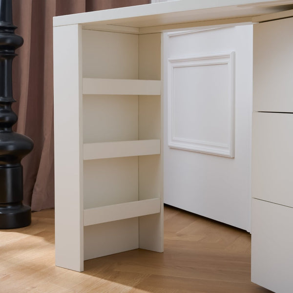 English Elm Six Drawers Multi-Functional White Desk With Removable Top – Versatile Storage For Home & Office W3871P369001-GIGA