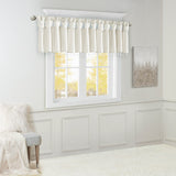 Madison Park Emilia Transitional Lightweight Faux Silk Valance With Beads MP41-4453 White