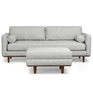 English Elm Morrison Mid-Century 89-Inch Sofa & Ottoman Set - Versatile Comfort, Eco-Friendly Design, Stylish Living B136P199248