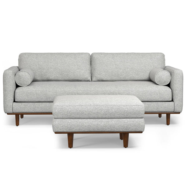 English Elm Morrison Mid-Century 89-Inch Sofa & Ottoman Set - Versatile Comfort, Eco-Friendly Design, Stylish Living B136P199248