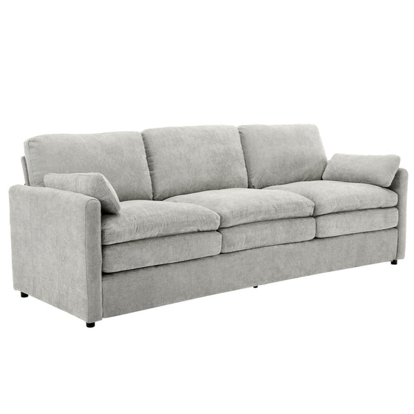 English Elm 101.2" Modular Chenille Sectional Sofa with Tufted Cushions and Deep Seating for Living Room Light Grey N719S001922R