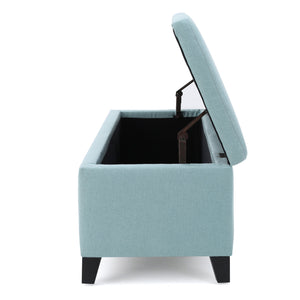English Elm Christopher Knight Home® - Ottoman - Light Blue Fabric Storage Seat With Cushioned Top, Perfect For Modern & Traditional Décor 60159.00LBL