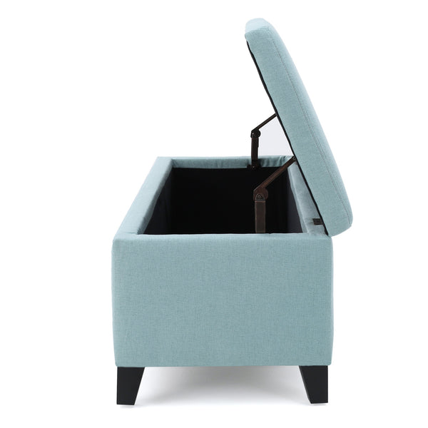 English Elm Christopher Knight Home® - Ottoman - Light Blue Fabric Storage Seat With Cushioned Top, Perfect For Modern & Traditional Décor 60159.00LBL