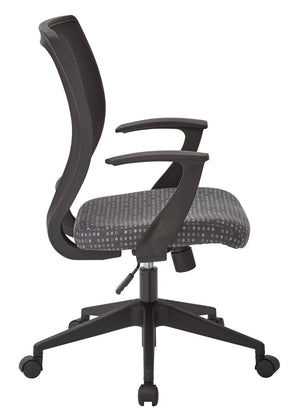 OSP Home Furnishings Screen Back Mesh Task Chair with Lumbar Support and T Arms for Home Office Use Ash EM51022N-K102