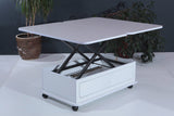 Rio Smart Coffee Table - White, Adjustable Height, Stylish & Functional, Modern Centerpiece