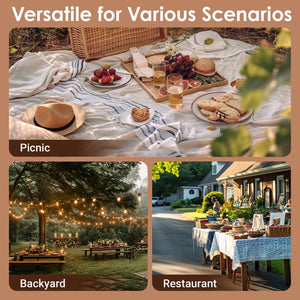 English Elm 72" Solid Wood Outdoor Picnic Table Seats 6 with Attached Benches and Umbrella Hole W1422S00061