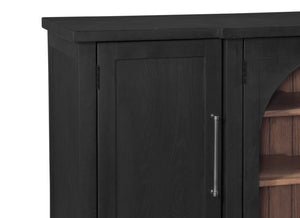 Basset Mirror Fynn Server: Elegant Two-tone Design With Adjustable Shelves For Modern Sophistication & Functionality Black Solid Wood,Oak Veneers,Glass 3310-dr-576