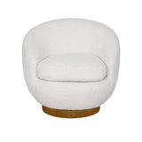 INK+IVY Jessel Modern/Contemporary Shearling Sherpa Swivel Chair with Wood Base II103-0578 Cream